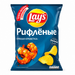 Чипсы"Lay`s"105г рифл.Пряная Креветка  20шт/ящ РФ