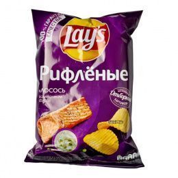Чипсы"Lay`s"140г Рифленые ЛОСОСЬ слив.соус (19 шт/ящ) РФ