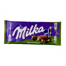 Milka EU шоколад Whole Hazelnuts 95г (17шт/блок)