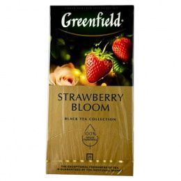 Чай Greenfield 25 пак. STRAWBERRY Bloom  черн. клубн. и гибискусом (10 шт/ящ)
