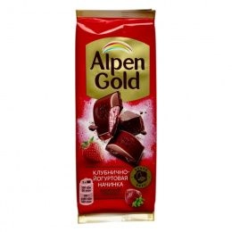 Alpen Gold шоколад Клубника 80г (21шт/блок)