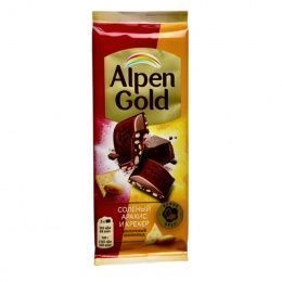 Alpen Gold шоколад Арахис Крекер 80г (21шт/блок)