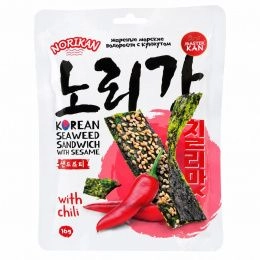 Сэндвич NoriKan- из водорослей с кунжутом и с ЧИЛИ 16г.(6шт/бл*12бл/ящ)+