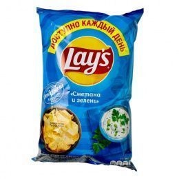 Чипсы"Lay`s" 70г Сметана Зел (25 шт/ящ) РФ