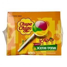Chupa Chups карамель Экзотик Тропик 12г блок (100шт/блок)