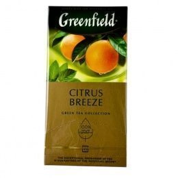 Чай Greenfield 25 пак. CITRUS Breeze зелен, лимон и мята.(10 шт/ящ)