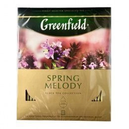 Чай Greenfield 100 пак. SPRING MELODY черный (чабрец) (9 шт/ящ)
