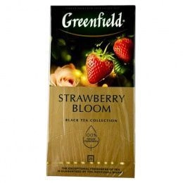 Чай Greenfield 25 пак. STRAWBERRY Bloom  черн. клубн. и гибискусом (10 шт/ящ)