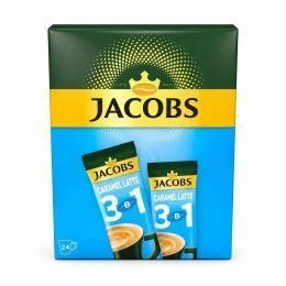 Кофе стик Jacobs 3 в 1 КАРАМЕЛЬ ЛАТТЕ 13гр. (24шт/бл*10бл/ящ)+