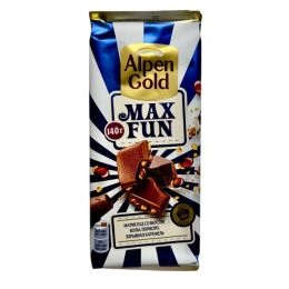 Alpen Gold MAX FUN шоколад Мармелад Кола Попкорн 140г (15шт/блок)